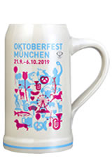 Offizieller Oktoberfestkrug 2019 der Stadt München - Wiesnkrug ohne Zinndeckel