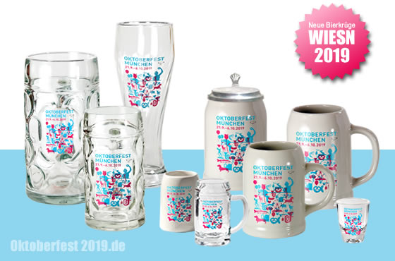 Krüge Oktoberfest - Oktoberfestkrug und Wirtekrug - Wiesnkrug München