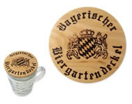 Bayerischer Biergartendeckel - Bierdeckel aus Holz