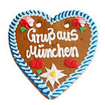 Lebkuchenherz -Gruss aus München